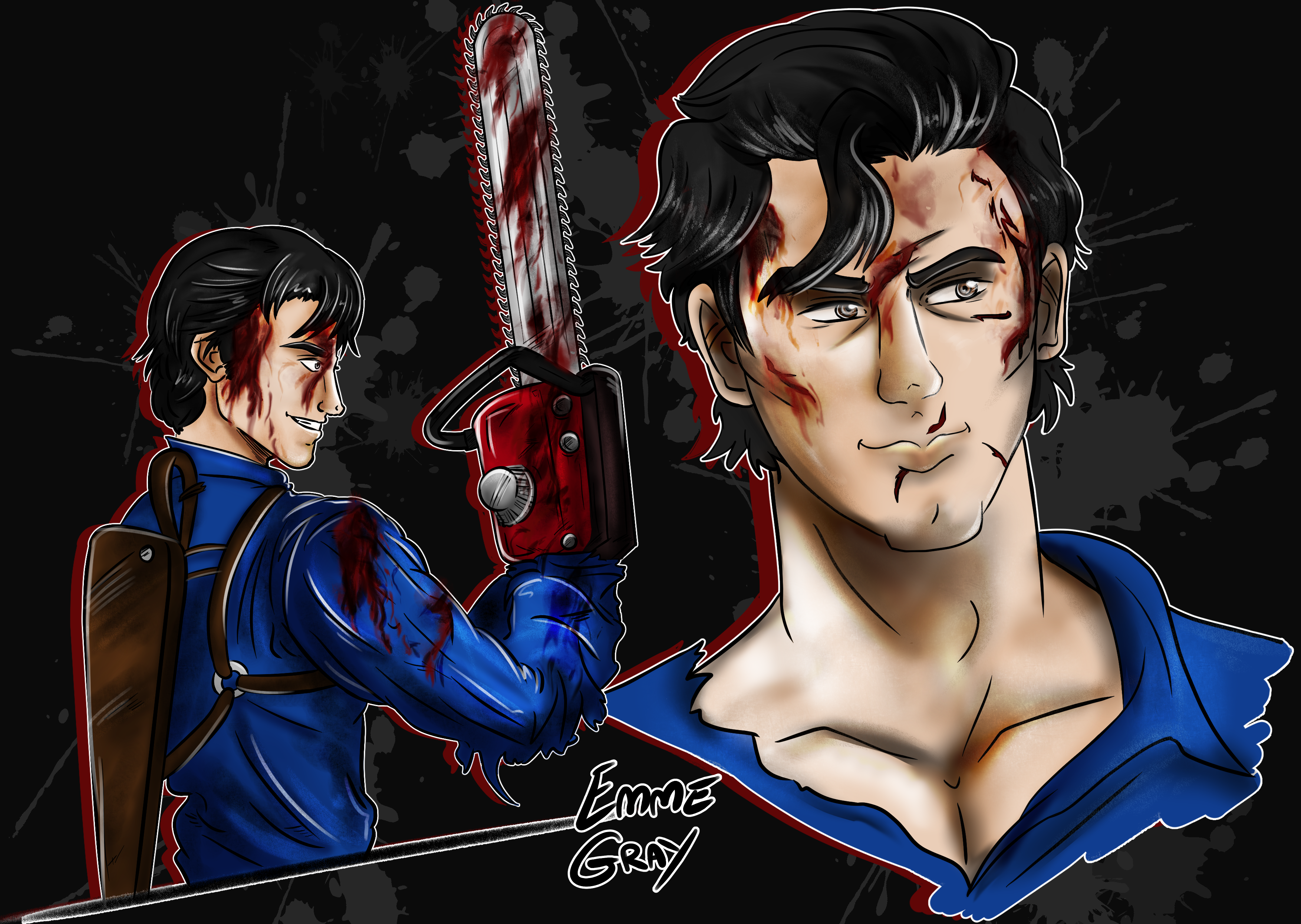 Fan art of Ash Williams from the movie Army of Darkness