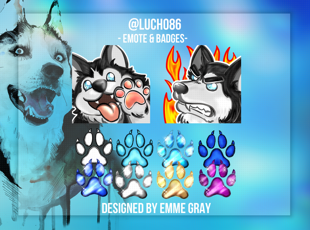 Twitch emote commission Lucho set 1