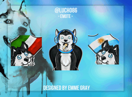 Twitch emote commission Lucho set 3