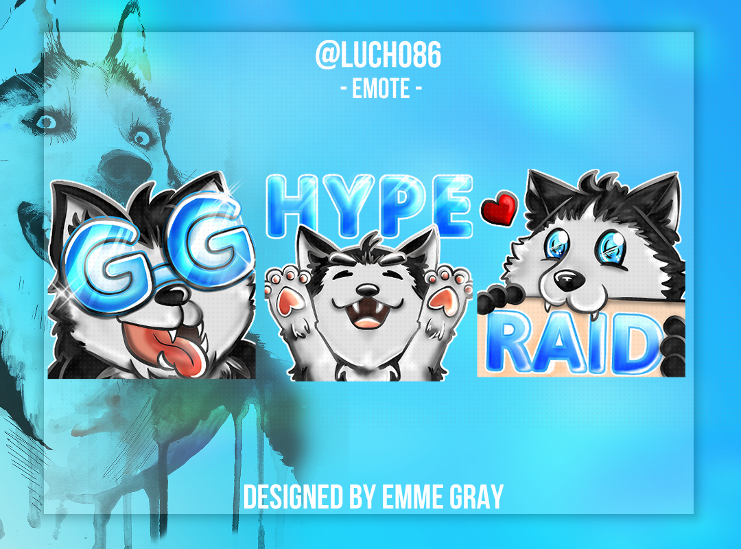 Twitch emote commission Lucho set 4